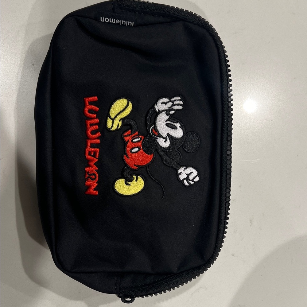 lululemon athletica Black Toiletry Bag with Mickey Mouse Design